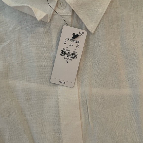 Linen-Blend Sleeveless Button Up Shirt - Picture 3 of 3